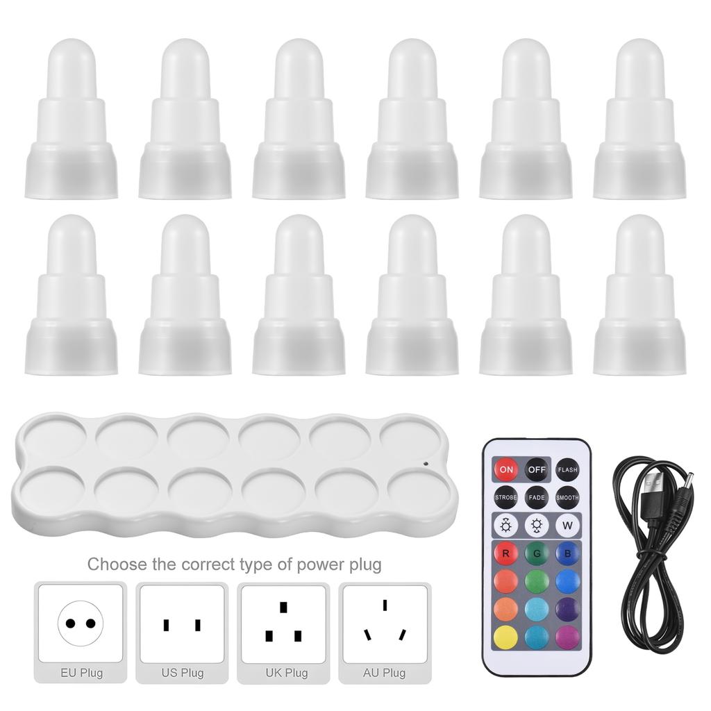 12 Pack Flameless Candles with Remote 13 Colors 7 Brightness 4 Modes Led Candles Flickering USB Operated Rechargeable