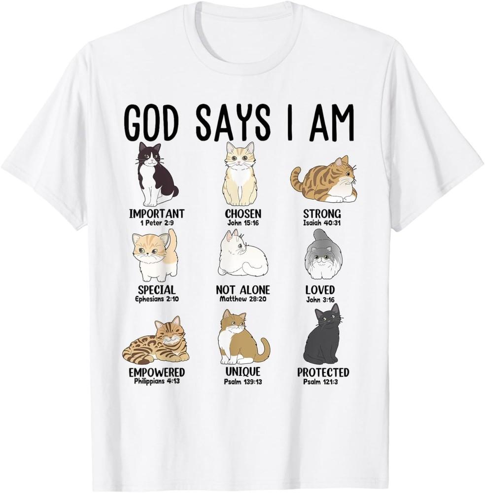 

Христианский Бог Скажи Я Кот Иисус Подросток Девушка Женщины Малыш Футболка унисекс Футболка M