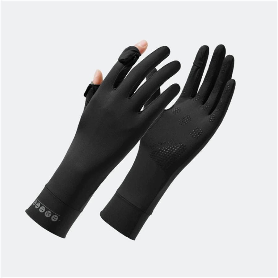 

Sun Protection Gloves, UV Protection Full Finger Gloves with Touchscreen Fingertips L чёрный