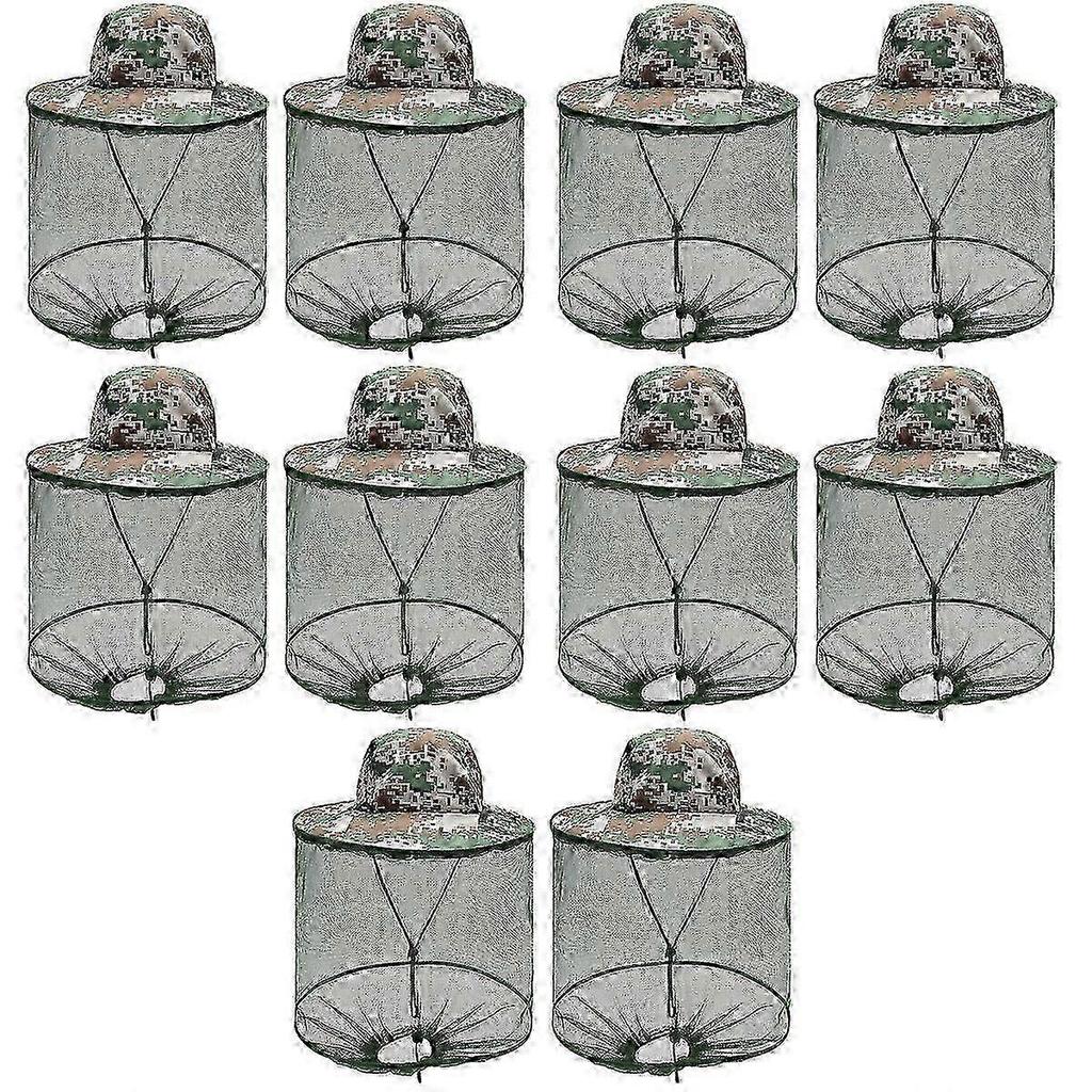 Gauze Sun Hat Net Caps Compatible with Mosquito Protection Fishing Head 10Pcs