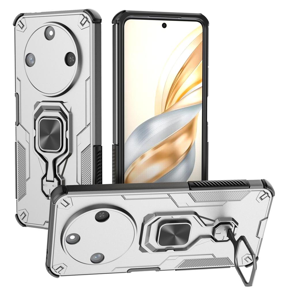 For Honor X60 5G Case Rotatable Ring Kickstand PC + TPU Shockproof Phone Cover