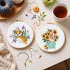 3 Pack Animal DIY Embroidery Starter Kit with Embroidery Hoop Stitches Kit 30x30cm for Beginners Adults Hand Craft Lover Gift