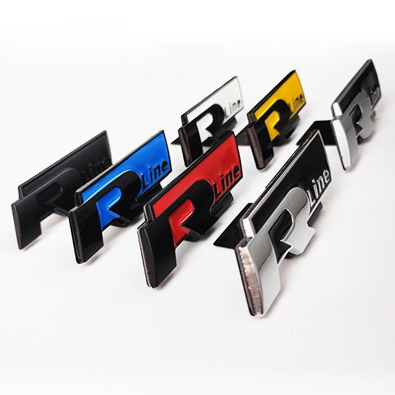 2026 Hot For VOLKSWAGEN VW 3D Metal R Line Logo Rline Badge Car Front Grille Emblem Stickers for Volkswage Polo Passat B5 B7 Gol