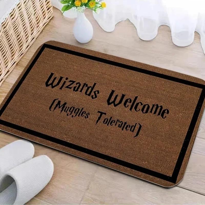 Welcome Muggles Entrance Mat Living Room Floor Decoration Carpet Non-Slip Easy To Clean Area Rug Home Office Washable Doormats