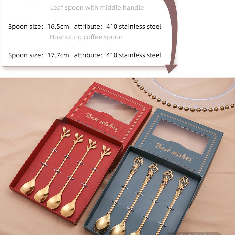 HANYANG Tableware Set Creative Spoon Round Spoon Stirring Spoon Gift Set Ice Spoon Fruit Fork Gift Set