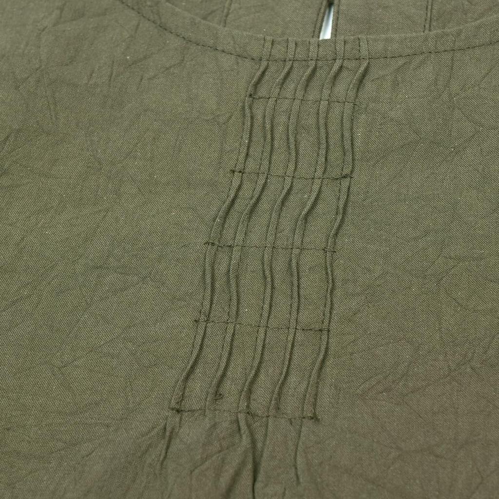 Seersucker Washer Pintuck [Kusuguru Japan] Apron, Apron, K103-13, Khaki, M-L