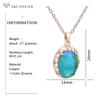 Fashion Elegant Egg Shape Oval Crystal Pendant Necklace For Women Wedding Rose Gold Color Jewelry Gift