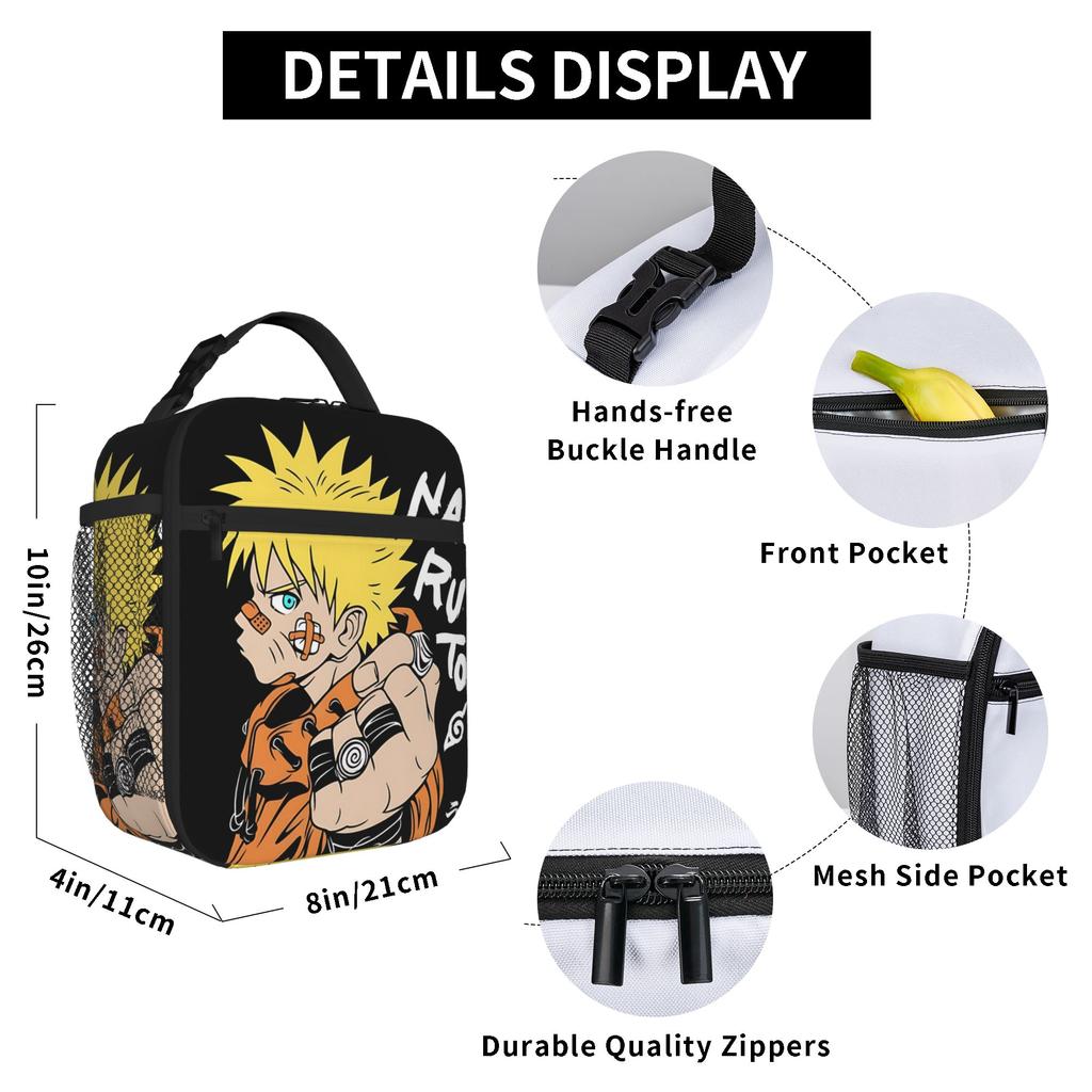 Insulated Lunch Bag Naruto anime comic Meal Pack Rice Bag bolsa Student Bento Lunch Handbag Insulation