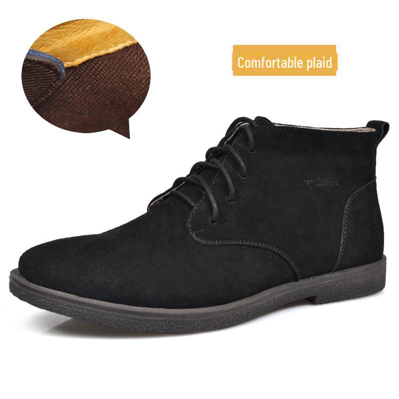 Men's Frosted Leather Suede High-Top Desert Boots