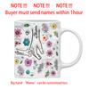 Personalize Name Mug Customize 3D Effect Printing Flowers Cup Holding Hands Coffee Mugs For Children and Mother's Day Gifts