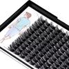Large Tray-Grafted Wide Rod Individual False Eyelashes Thick Base 120 Cluster D Curly Hair Naturally Dense Eyelashes 8-20 Mm Optional (14 Mm)