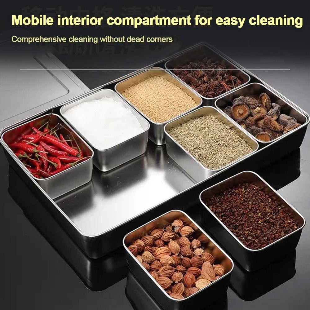 Rust-proof Seasoning Box 6/8 Grids Food Preparation Box Durable Dessert Ingredient Box