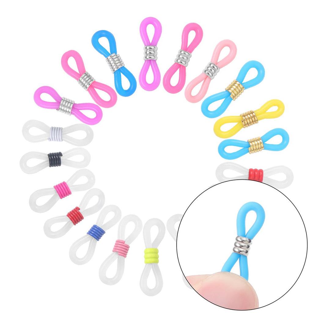 Špičkový protiskluzový nerezový řetízek na brýle se silikonovou sponou ve tvaru osmičky