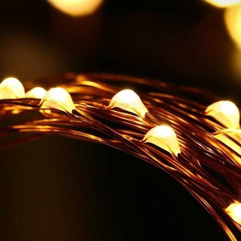 33ft 100 LED Waterproof Solar String Lights, Copper Wire String Lights for Christmas, Patio,