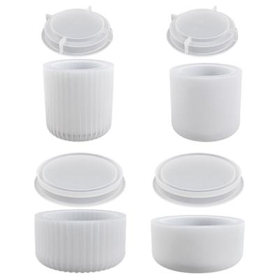 Reusable Silicone Mold with Cover Candle Holder Mould for Candle Making and Craft Project Smooth/Textured Surface