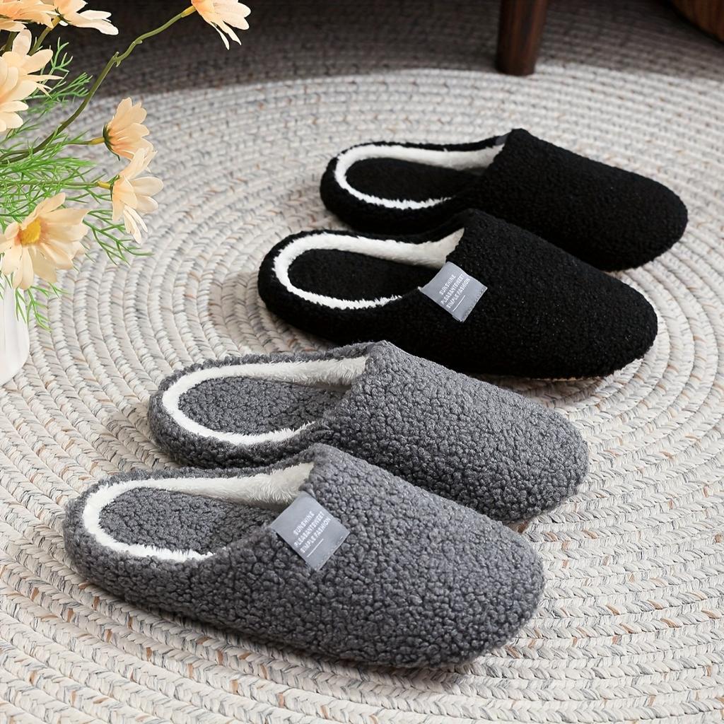 Home Slippers with Soft Sole, Simple, Lightweight, Fashionable, Furry, Elegant, College Style, Warm Slippers