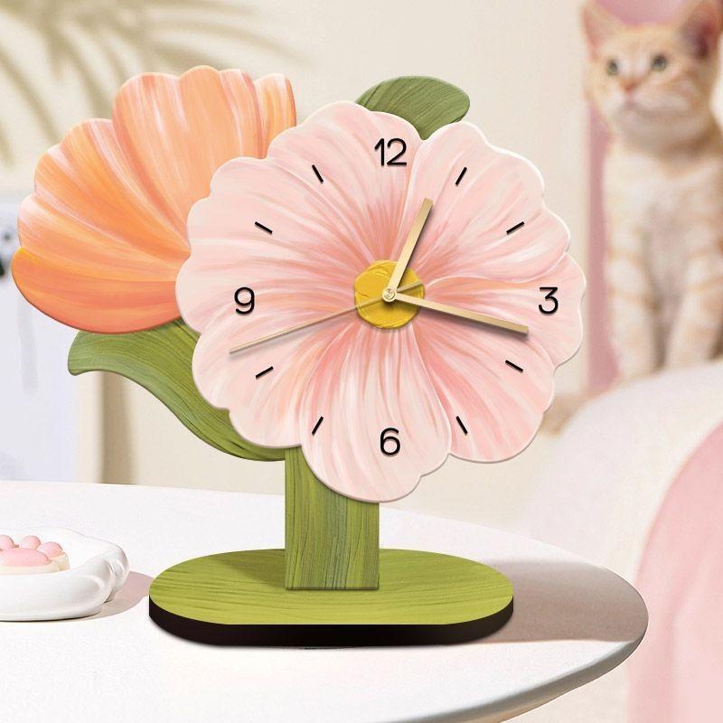 

Креативные цветочные часы-украшения, новый стиль хай-энд для гостиной, серванта, настольной картины и настольные часы для спальни