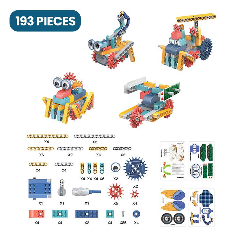 DIY Electric Science Building Blocks Toy Mechanical Gear Children's Smart Manual Assembly Brick Educational Toys for Boys Girls