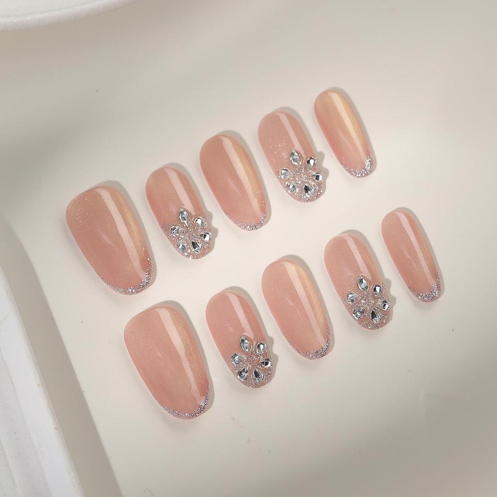 Zhuoshimei Handmade Luxury Cat Eye Nail Patches - Light, Elegant, and Removable