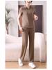 2026 Spring Casual Women's Half-Zip Hooded Sports Suit with Rhinestones - Two-Piece Set for Middle-Aged Moms
