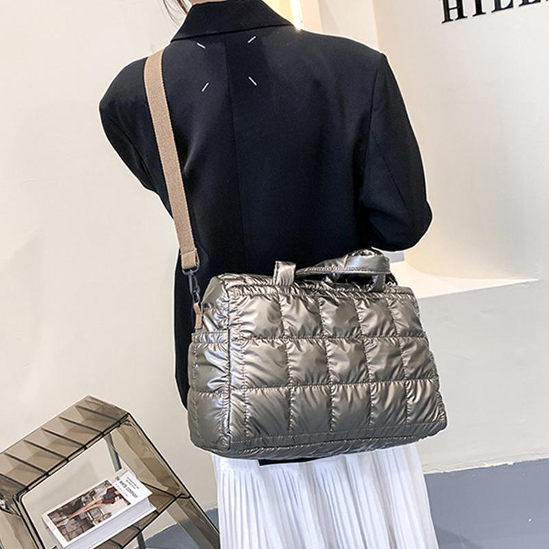 Space Pad Cotton Shoulder Bag Large Capacity Dwon Handbag High Quality Cloth Bag Winter Crossbody Bag