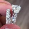 Huitan Luxury s/Set Women Ring CopperColor Wedding Engagement Noble Accessories Elegant Party Trendy Jewelry with Shiny CZ