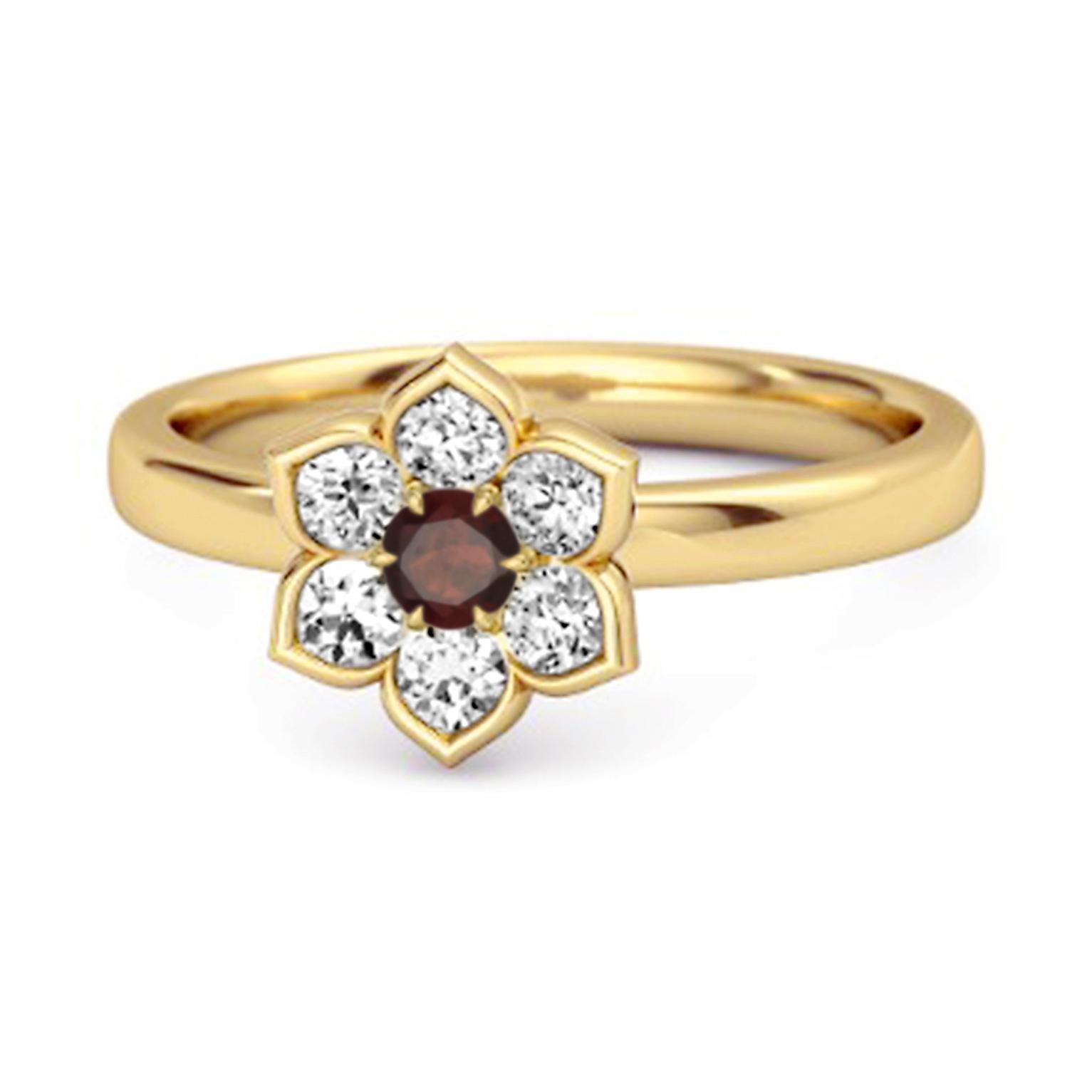 

Кільце з гронами гранатів - Позолочене стерлінгове срібло 925 9 жовтий