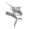 Anillo abierto con forma de pez para hombres y mujeres, estilo europeo y americano retro vintage moda vintage personalidad creativa hip-hop moderno