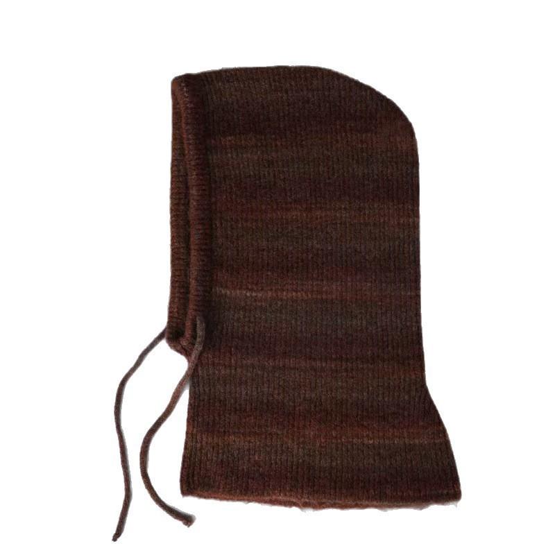 New Wool Blended Knitted Hat Women's Wool Hat Scarf Integrated Warm Outdoor Windproof Cycling