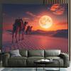 VIKAMA Sommer Wüsten Mondnacht Kamel Wandteppich Wüstenlandschaft Wohnzimmer Schlafzimmer Sofa Exotische Atmosphäre Verbesserung