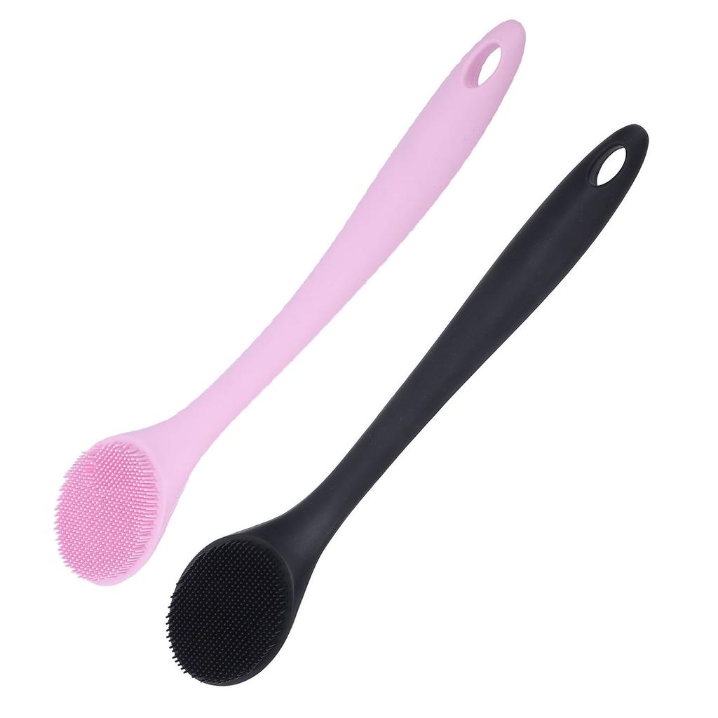 Silicone Back Scrubber for Shower Long Handle Quick Drying Produce Rich Foam Exfoliating Shower Brus