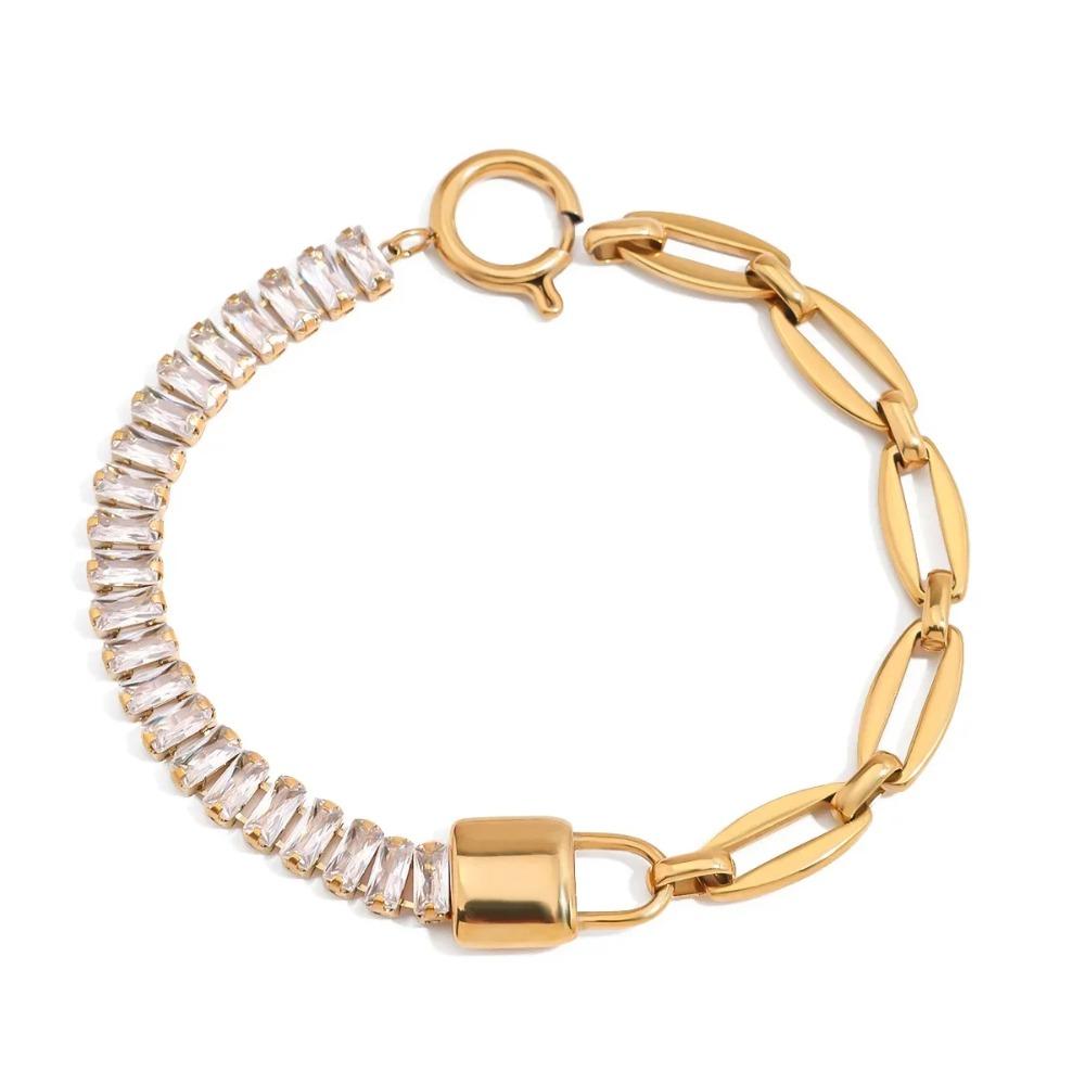 Waterproof Chic Charm Bangle Fashion Hand Chain Non-fading Cuban Bracelet  Hand Accessory