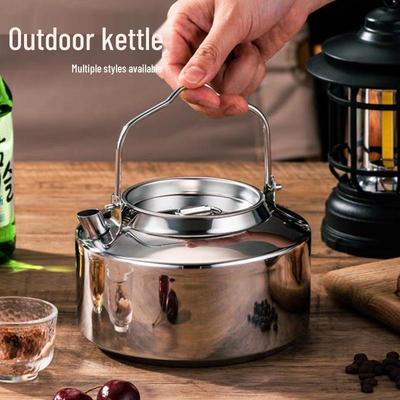 Ultralight Stainless Steel Camping Kettle - Portable Outdoor Use