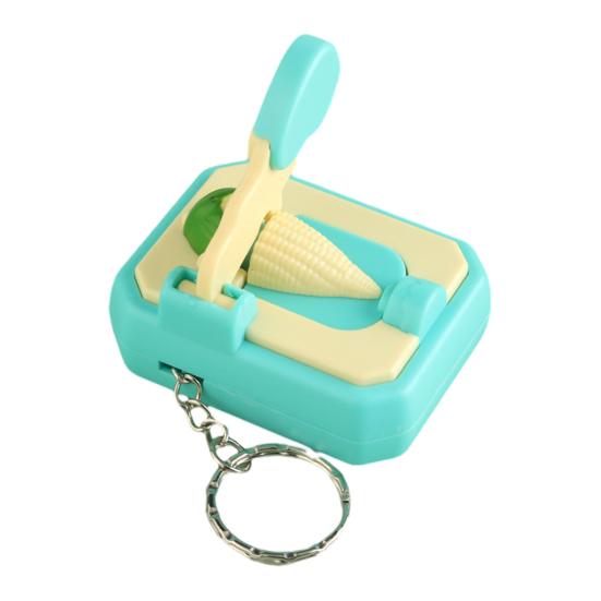 Mini Carrot Cutter Fidget Keychain Stress Relief Cartoon Corn Cutting Machine Key Ring Backpack Hanging Decoration Bag Charm Purse Pendant B
