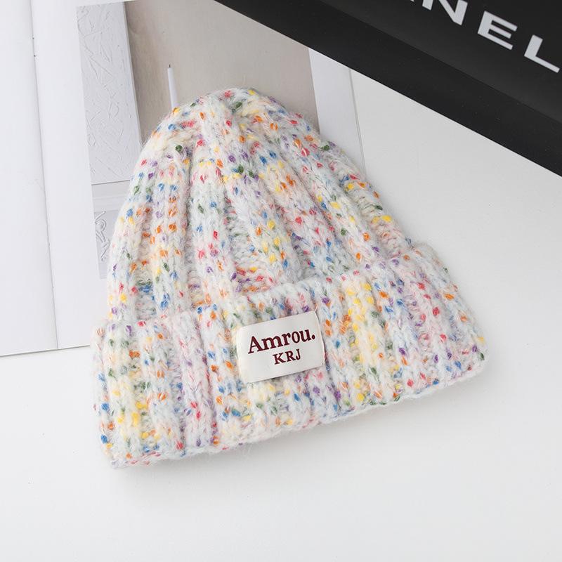 Hat Women's Autumn and Winter New Versatile Wool Hat Warm Ear Protection Windproof Knitted Hat Cold Hat