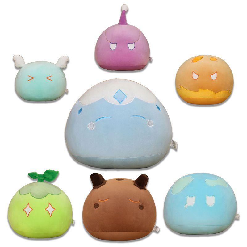 Impact Slimes Genshin Plush Toy Stuffed Doll Pillow Cushion Anemo Geo Cryo Pyro