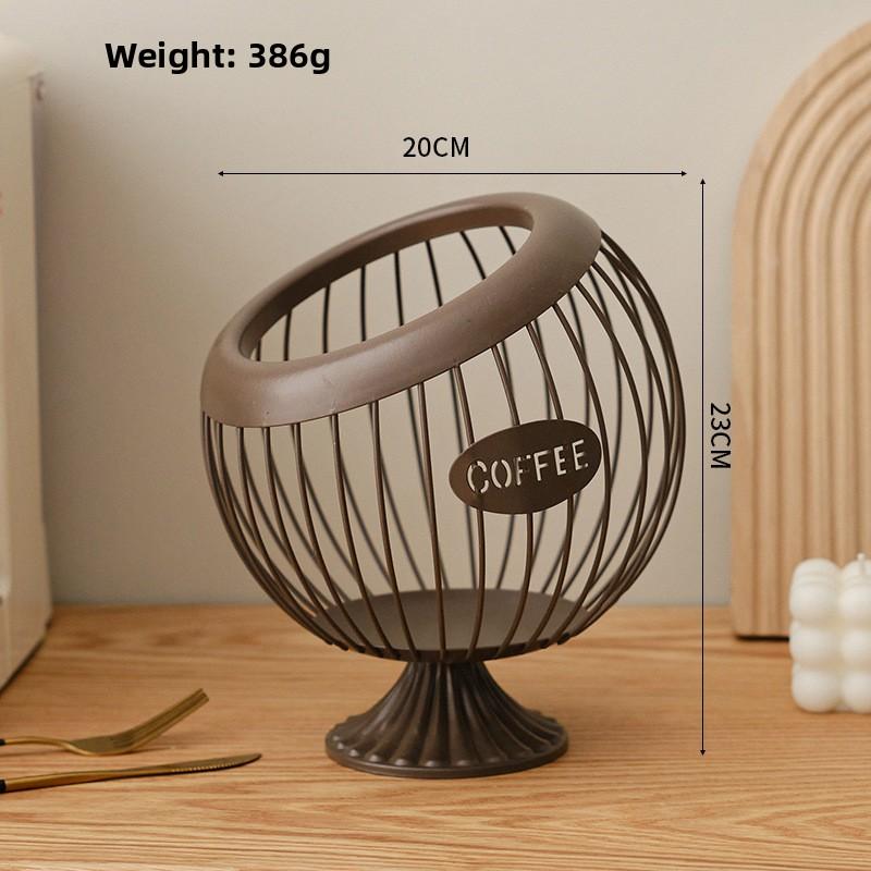 Wrought Iron Fruit Basket, Coffee Capsule Storage Basket, Table Top Decoration, Tea Table Snacks, Dried Fruit, Fruit Candy Storage