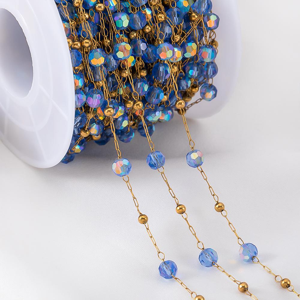 

0.5meter 1meter Irregular Stone Beaded Chain Stainless Steel Elegant Necklaces Chains Boho Handmade Bracelets DIY Jewelry Making 0.5meter