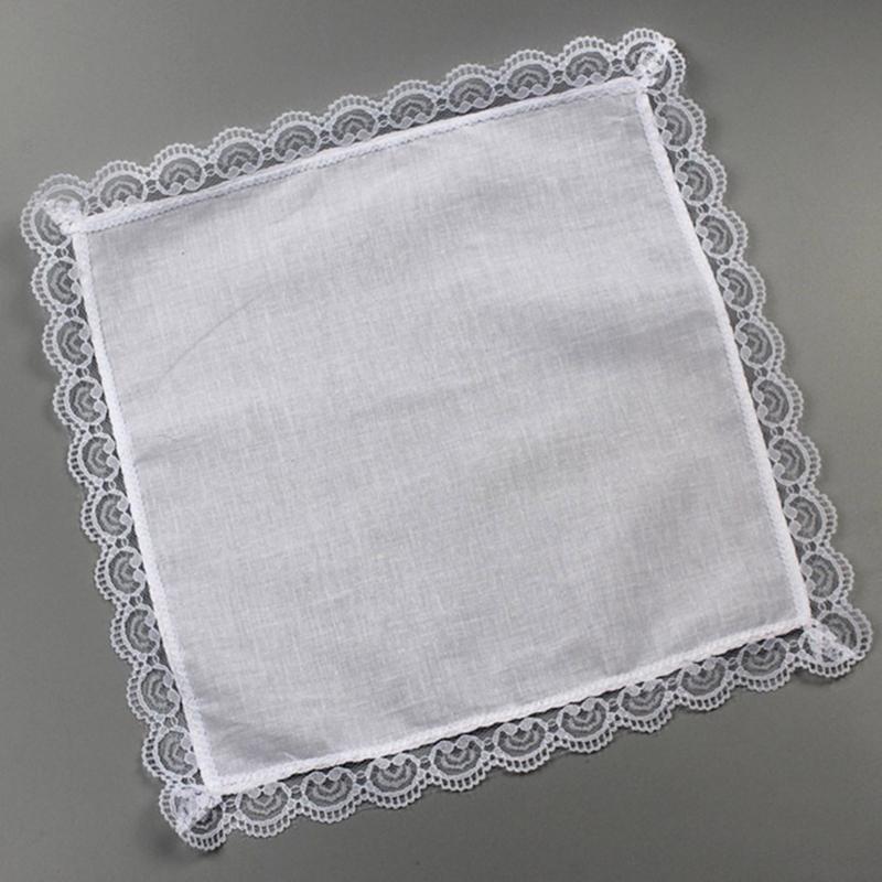 Lace Edge Handkerchief for Kids Male Women Elderly Handkerchief Pocket Handkerchief for Wedding Gift