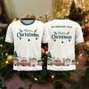 2025 Merry Christmas T-shirt Fully Sublimation Ultra fine Fiber Christmas Family T-shirt New Design Jersey