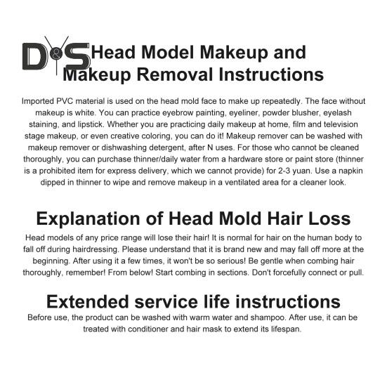 Mannequin Head with Real Hair Hairdresser Braiding Hair Styling Training Manikin Cosmetology Doll Head Brown Golden Long Hair Hairdressing Makeup