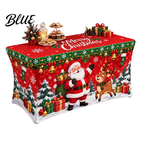 Reusable Table Cover Rectangular Protector 6FT 8FT Cover 4FT Christmas Stretch Gingerbread House Milk Silk