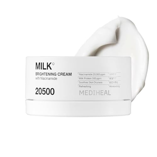 

MEDIHEAL OFFICIAL Milk Brightening Cream (NEW) VER.2 50ml, Niacinamide, Glutathione, Glowing Skin, Highly Moisturizing, Korean Skincare