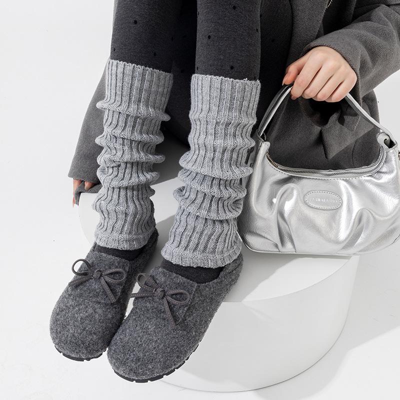 Boots Still Cotton Socks Cover Vertical Strip Small Luo Kou Basic Stacking Socks Knitted Wool Babes Warm Calf Socks