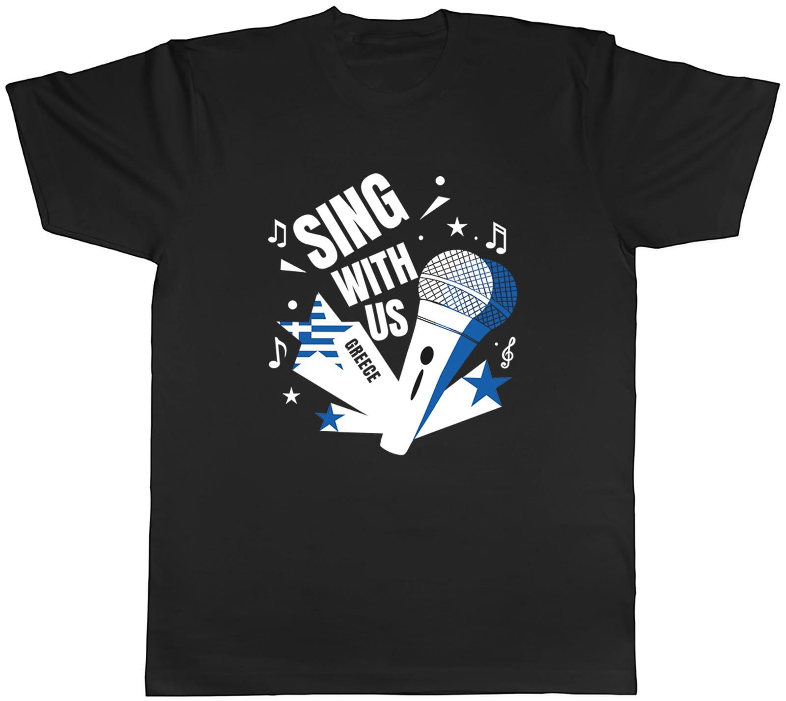 Greece Music Sing with us Note karaoke Mens T-Shirt Tee Gift Top XXXXL