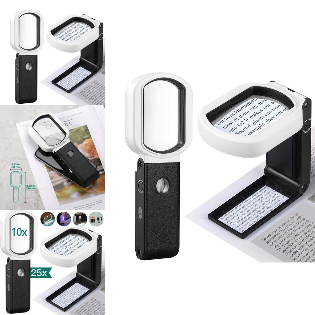 25x 10x Led Rectangular Magnifying Glass Powerful Magnification For Clear And Distortion-free Images