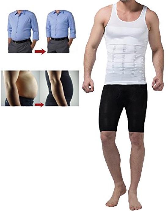 Inner Posture and Toning Tank Top Men's Shapewear, Shirt, Corrector, Slouching, (Size 6, Black, XL)