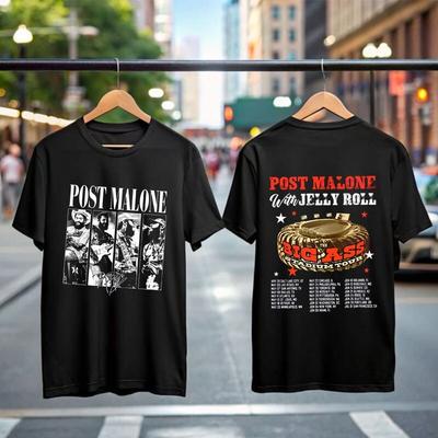 Koszulka Muzyczna z Trasy Post Malone, Posty Zabawna Trasa 2025, Prezent na Trasę Koncertową dla Fana