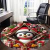 1PC Penguin Christmas Office Round Area Rug, Mat Suitable For Office, Under Office Chairs Bedroom Living Room Home Decor, Room Deco