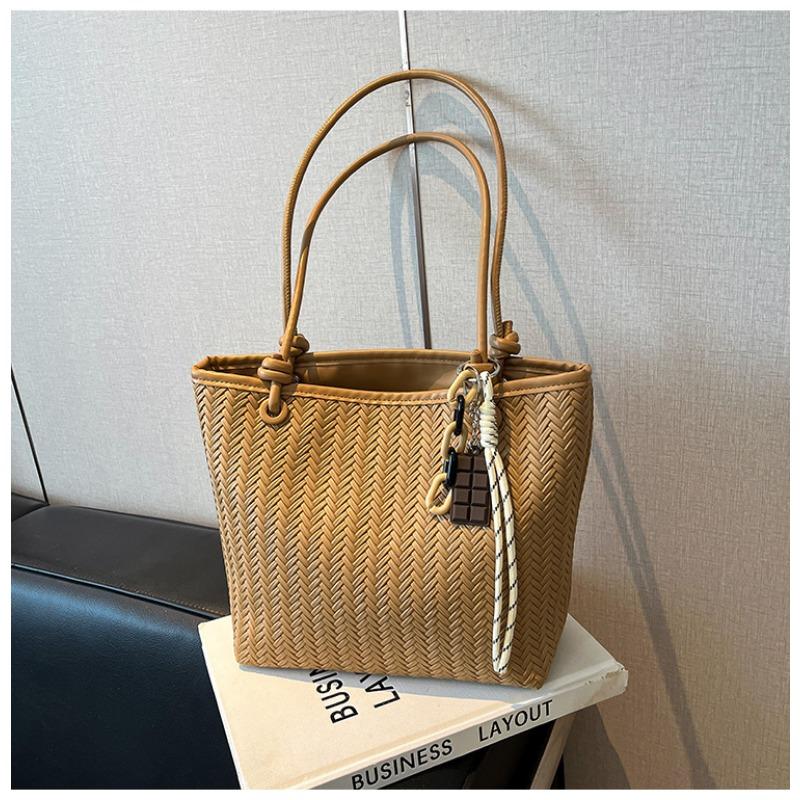 

Вязаная сумка большой вместимости женская осенняя новая универсальная сумка через плечо популярная сумка-тоут